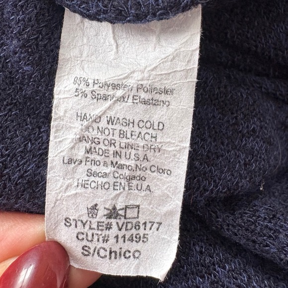 Vijo Couture Navy Mock Neck Bodycon Sweater Mini Dress With Bell Sleeves, Small - Picture 5 of 5